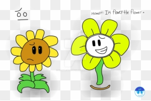 chara and flowey (undertale) drawn by sennin_(omega-zeus)