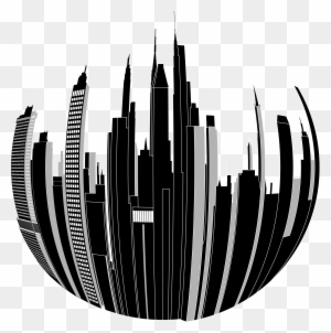 city building clipart black and white png