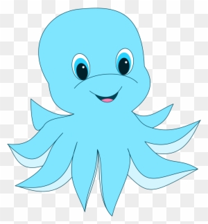 Baby Octopus Clipart - Cute Blue Octopus Clipart - Free Transparent PNG ...