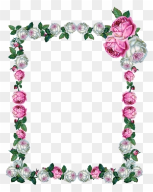 Free Digital Vintage Rose Frame Png - Rose Frame Transparent