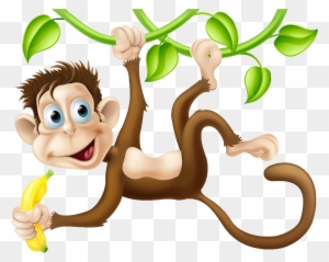 animated monkeys hanging from trees