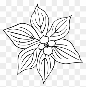 Flower Outline Clip Art Black And White, Transparent PNG Clipart Images ...