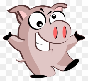 Cartoon Pig Illustration With A Funny Face And A Mean - Illustration ...