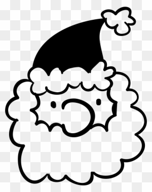 santa face clip art black and white