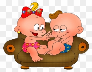 Funny Baby Boy And Girl Playing Clip Art Images - Baby