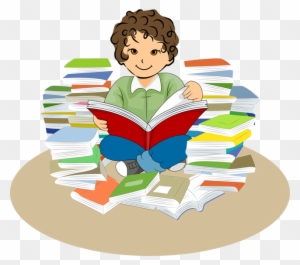 Girls Read Book Library Clipart - Reading Clip Art