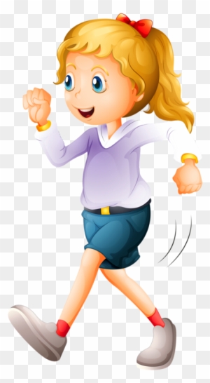 Cartoon Girl Walking Gif - Free Transparent PNG Clipart Images Download