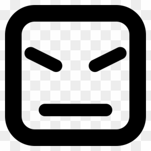 Angry Face Of Square Shape And Straight Lines Comments - Miiverse Icon ...