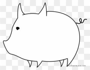 letter u clipart black and white pig