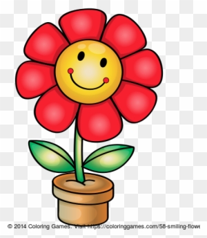 Smiling Flower Coloring - Smiling Flower Png - Free Transparent PNG ...