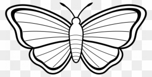 Outline Of A Butterfly Clip Art Outline Coloring Page - Butterfly Drawing For Kids