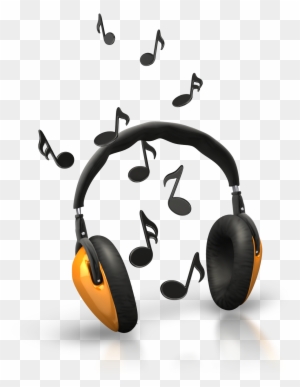 Headphones Musical Note Clip Art - Headphones With Music Notes Clip Art