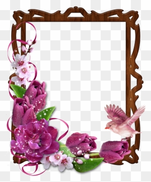 pink frame flowers deco cadre rose fleurs - png grátis - PicMix