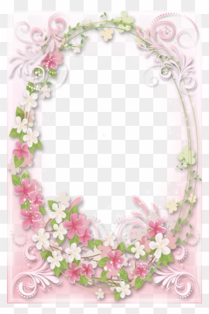 Transparent Soft Pink Flowers Frame - Pink Flower Frame Png - Free 