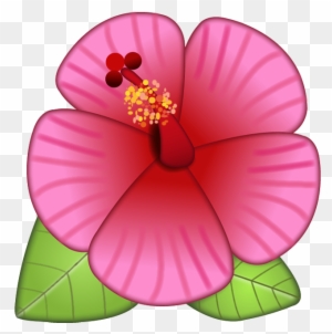 Download Hibiscus Flower Emoji Png - Transparent Background Flower ...