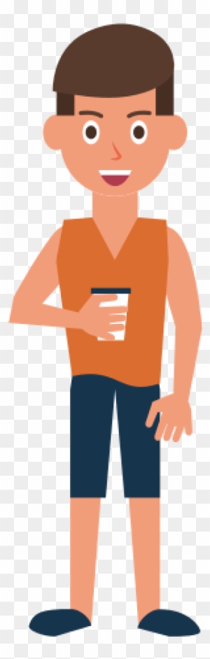 Young Man Cartoon With Cup - Man - Free Transparent PNG Clipart Images ...