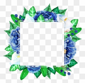 Ftestickers Flowers Frame Transparent Spring Springtime Free Blue Watercolor Flower Bouquet Free Transparent Png Clipart Images Download