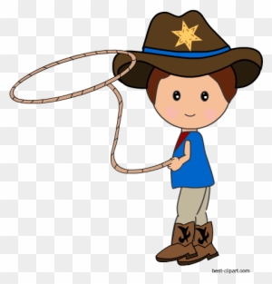 Cowboy With A Lasso Rope Clip Art - Lasso