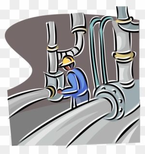 sealing old gas pipes clipart