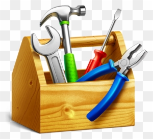 toolbox with tools clipart