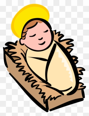 Vector Illustration Of Newborn Infant Baby Jesus Christ - Vector ...