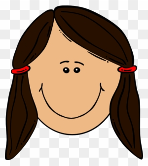 Brown Haired Girl At Computer Clipart - Cartoon Girl With Black Hair