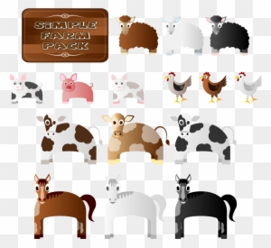 big and small animals clipart image