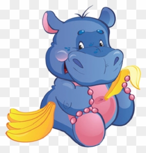 Hippopotamus Baby Cartoon Clip Art Images - Baby Animals Eating Cartoon
