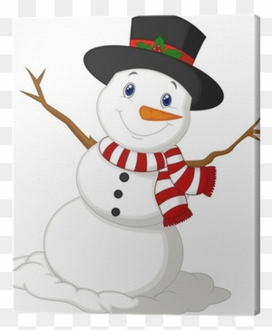 Snowman with Blue Hat Clipart​