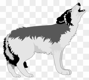 gray wolf howling clipart