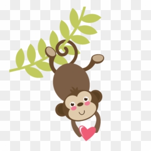 Vine Clipart Monkey - Valentine's Day Monkey Clipart - Free Transparent ...