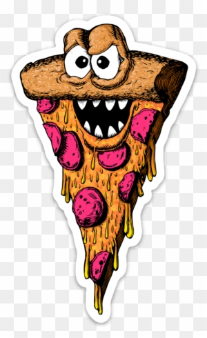 Image Of Pizza Monster Sticker - Cartoon Monster Sticker Set - Free ...