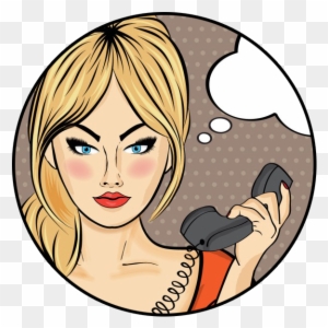 answering the phone clipart red