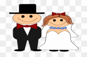 animated bride and groom clipart with mustache