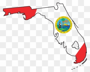 Dark Blue Florida Clipart - Florida State Flag Map