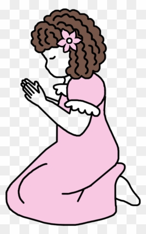 Praying Girl Christian Religious Prayer Plaque Gift - Cartoon Girl Praying