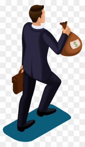 Cartoon Business Man Run With Money Bags 1designshop - Man With Money ...